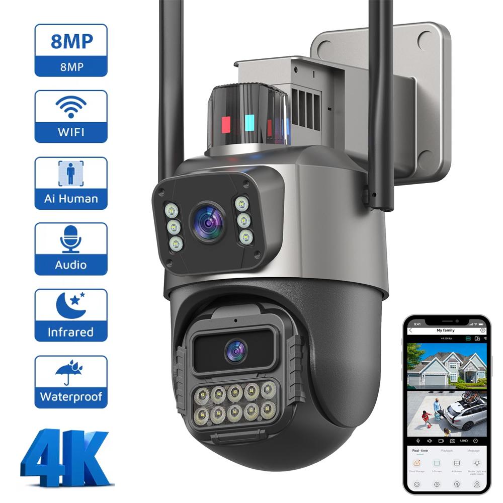 Spoljna 4K wifi nadzorna kamera sa AI detekcijom ljudi nocnim vidom i mobilnom aplikacijom