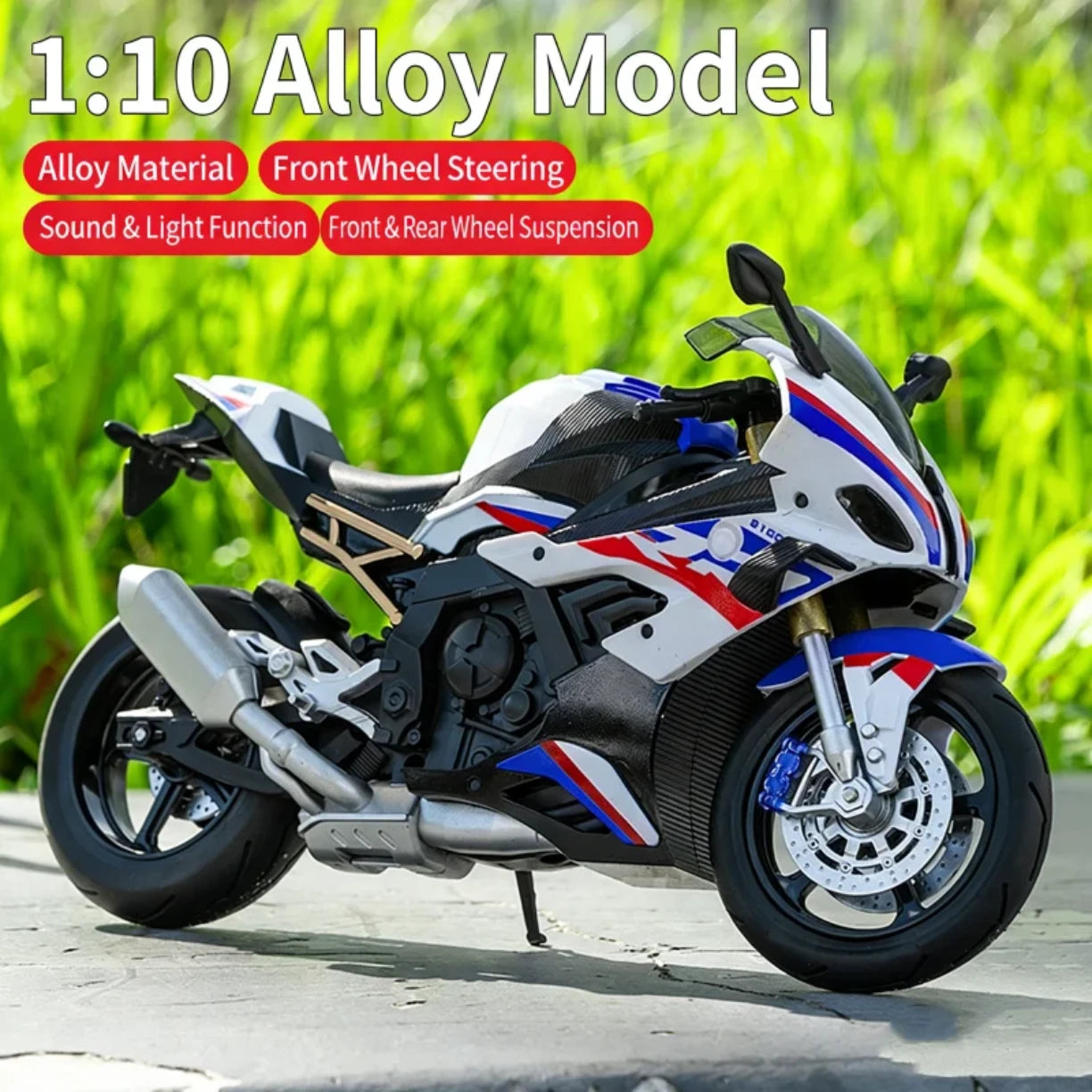 Metalni sportski motor model 1 10 napolju sa oznacenim funkcijama