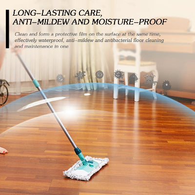 Prikaz korišćenja spreja sa pčelinjim voskom za poliranje drvenog poda i parketa. Pruža dugotrajnu zaštitu od vlage i prašine.