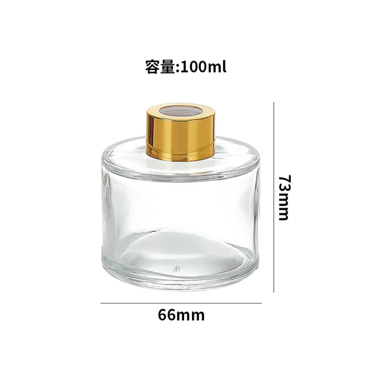staklena bocica za difuzer mirisa 100ml dimenzije 66 x 73 mm