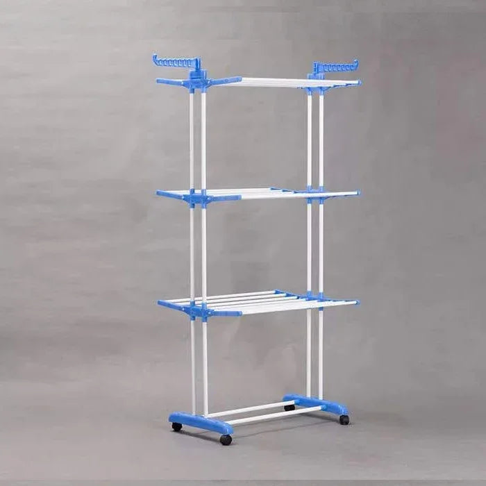 Trospratni stalak za susenje vesa plavo beli