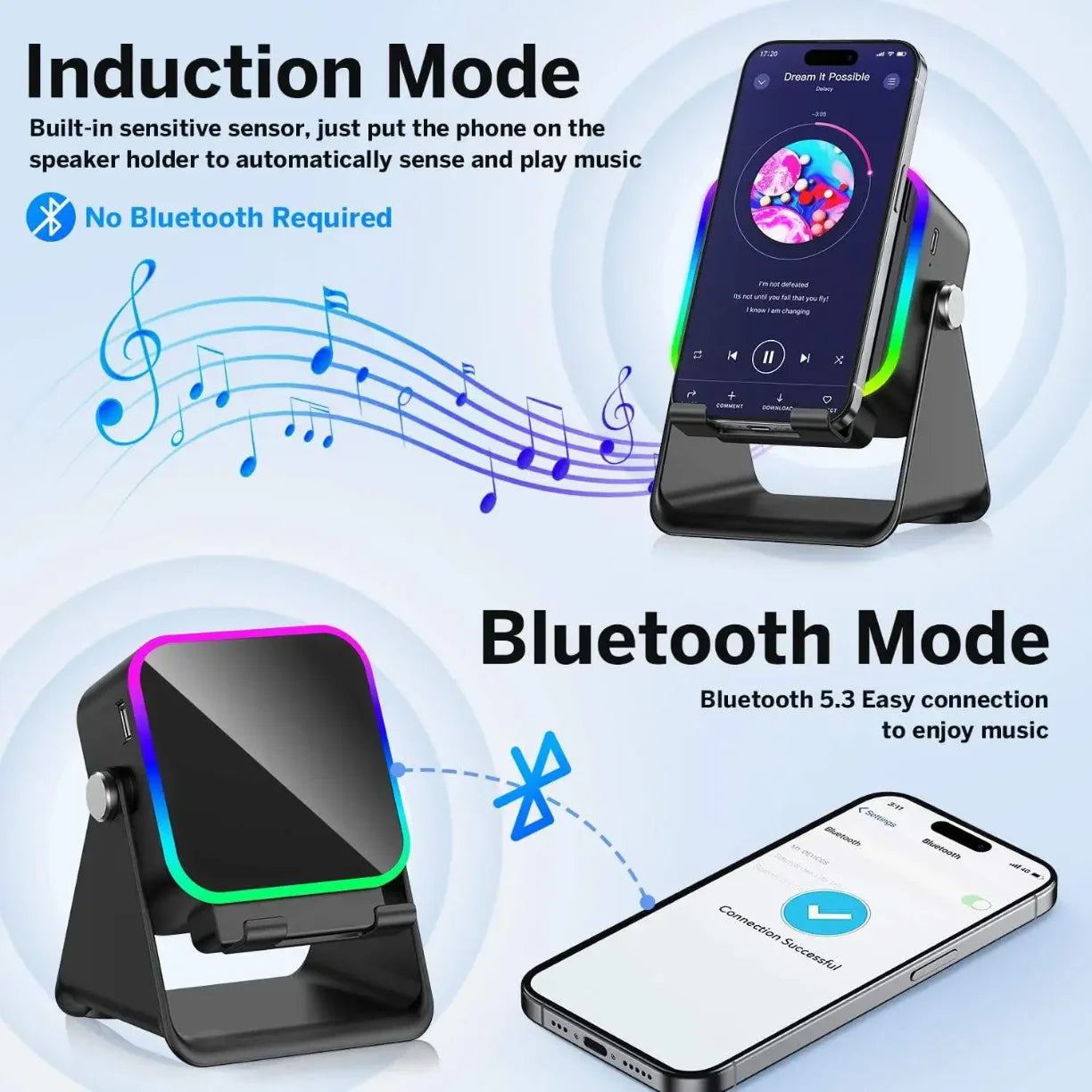 Stalak za telefon sa zvucnikom u indukcionom i bluetooth modu rada