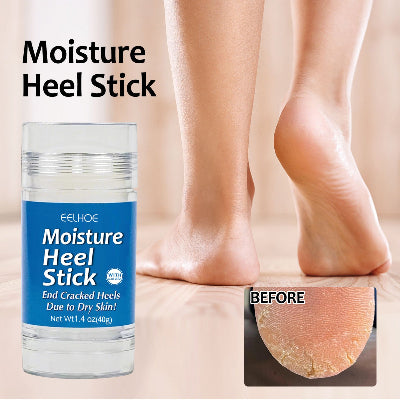 Stik za hidrataciju peta, prikazuje pre i posle tretmana za ispucale i suve pete, nega stopala.