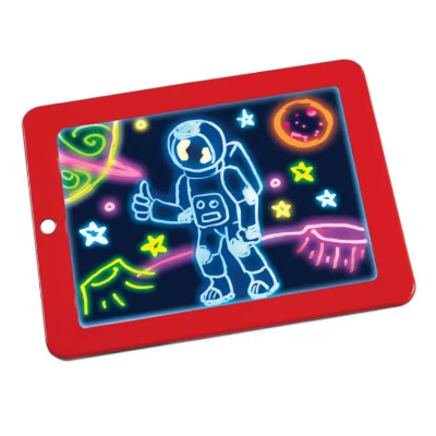 Svetleca tabla za crtanje sa svemirskim motivom zuta linija i crveni okvir savrsena edukativna igracka za kreativnu decu