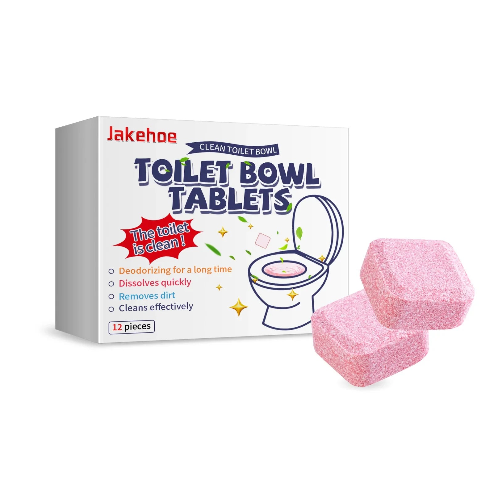 Kutija i dve roze tablete za ciscenje WC solje