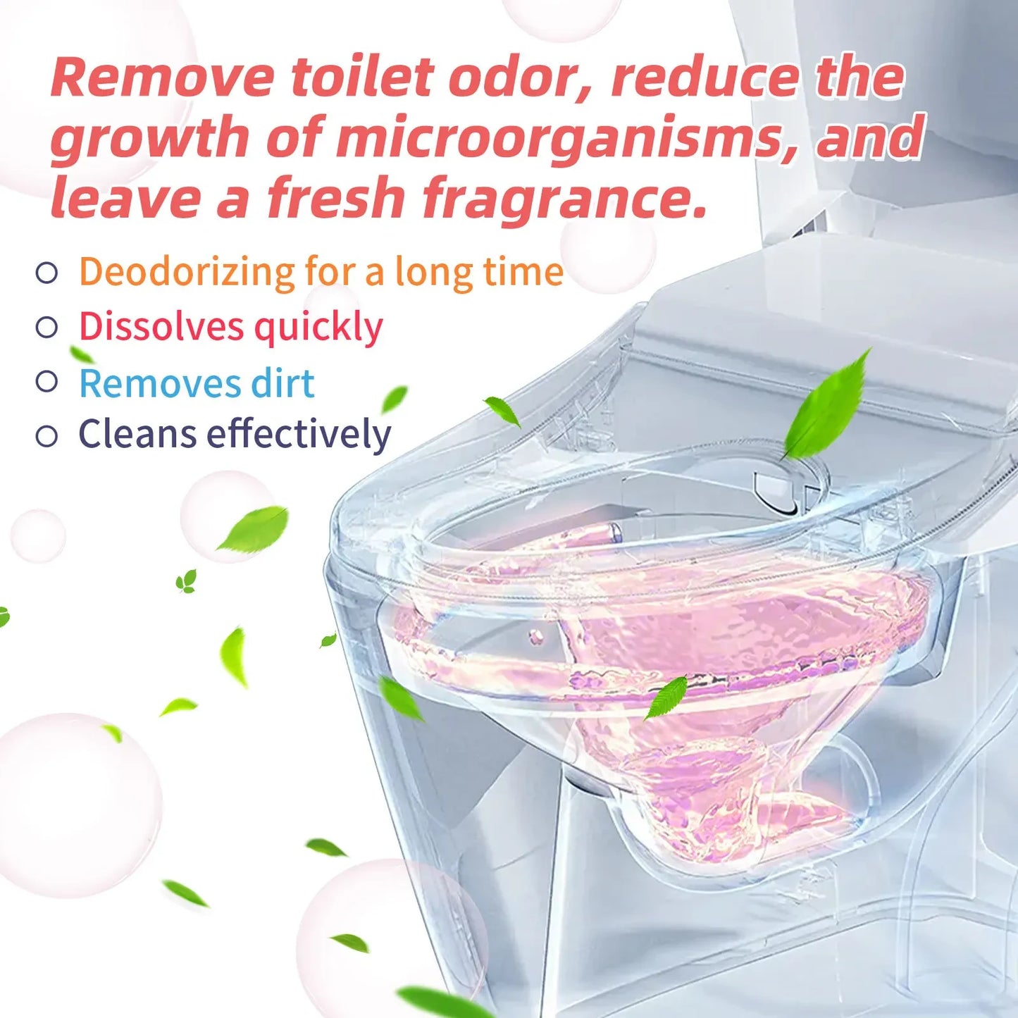 Ruzicasta tecnost od tablete koja cisti i osvezava WC solju