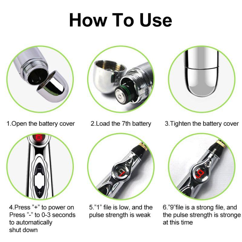 Uputstvo za koriscenje TENS masazne olovke sa baterijom i podesavanjem jacine