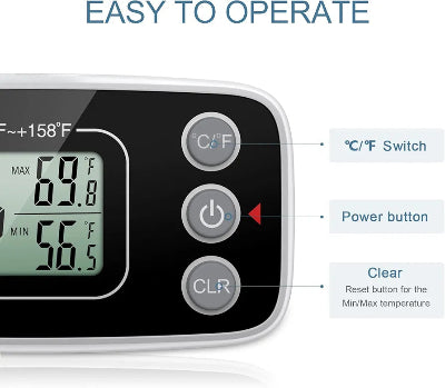 Termometar funkcije dugmad Celzijus Farenhajt lako koriscenje digitalni