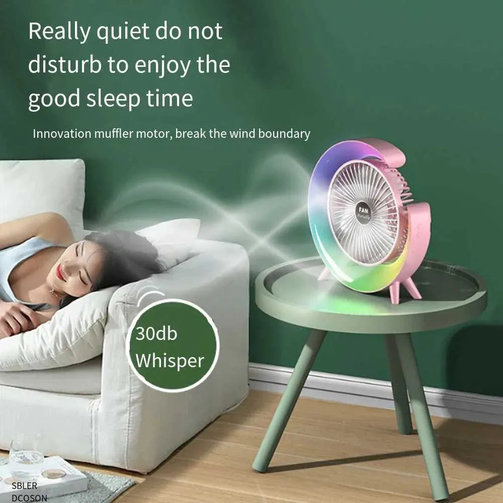 Tihi ventilator za spavanje sa blagim LED osvetljenjem u sobi