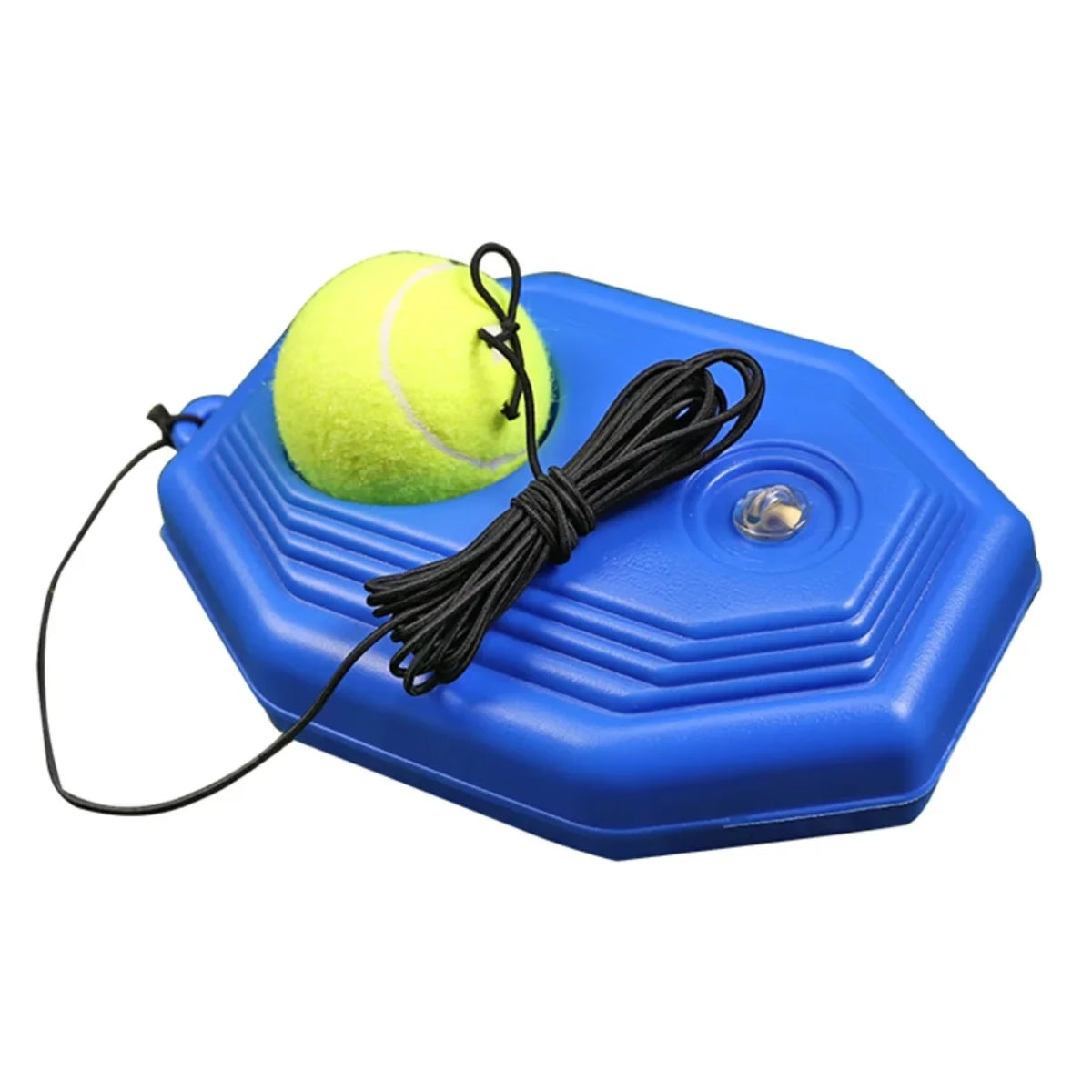 Trener za tenis sa plavom bazom lopticom i elasticnom trakom