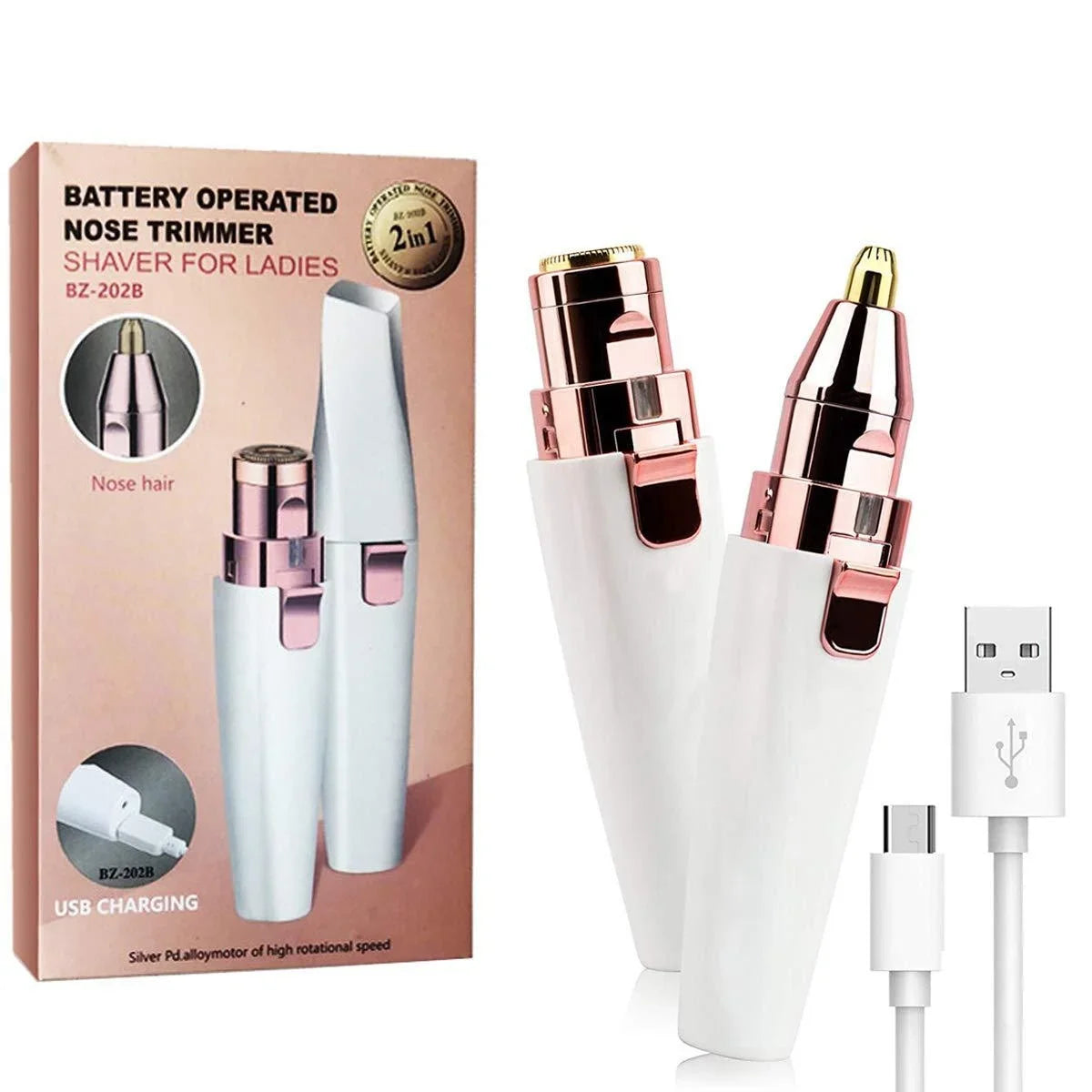 Trimer za nos i obrve 2u1 sa usb kablom i pakovanjem