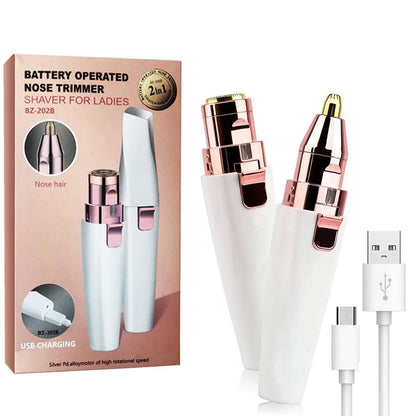 Trimer za nos i obrve 2u1 sa usb kablom i pakovanjem
