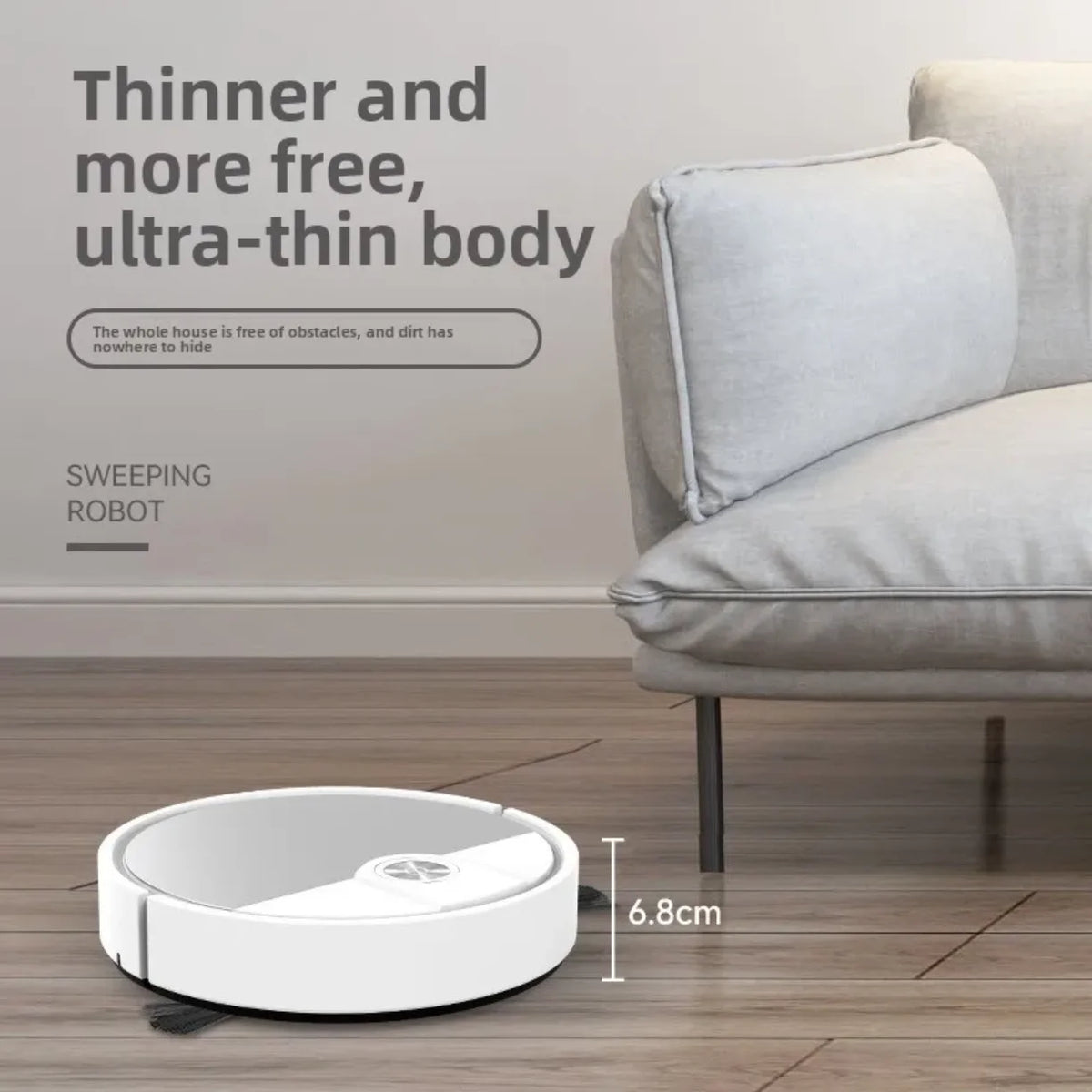 Ultra tanak robot usisivac visine oko 6,8 cm koji ulazi ispod sofe