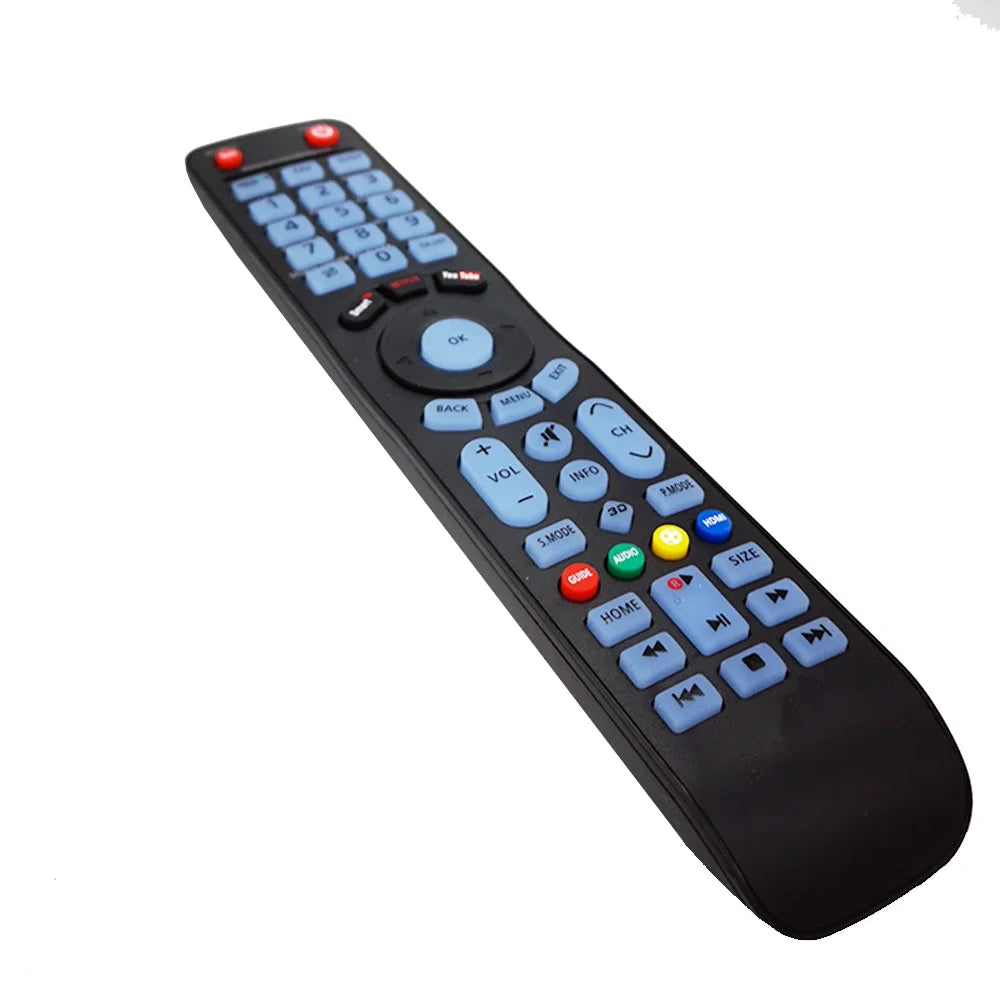 Univerzalni TV daljinski V1190 u perspektivi sa vidljivim tasterima