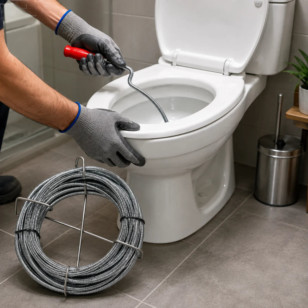 Upotreba rucne sajle za odcepljivanje wc odvoda