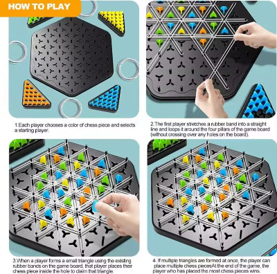 slikovito objasnjenje korak po korak kako se postavljaju gumice i osvajaju trouglovi na tabli pobedjuje onaj sa vise polja