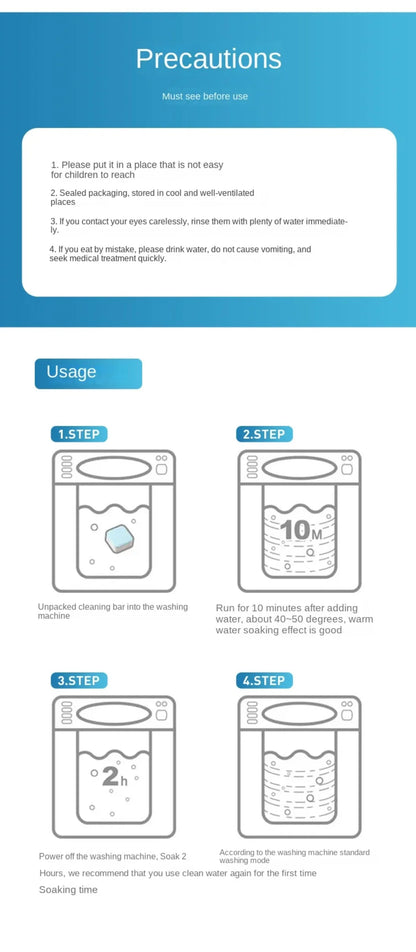 Infografik sa uputstvom za upotrebu tableta za ciscenje ves masine