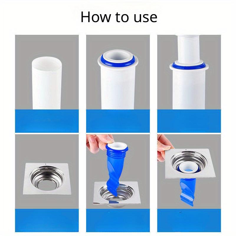 Sest koraka ilustracije kako se pravilno montira ulozak u odvodnu cev