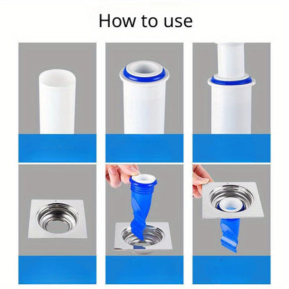 Sest koraka ilustracije kako se pravilno montira ulozak u odvodnu cev