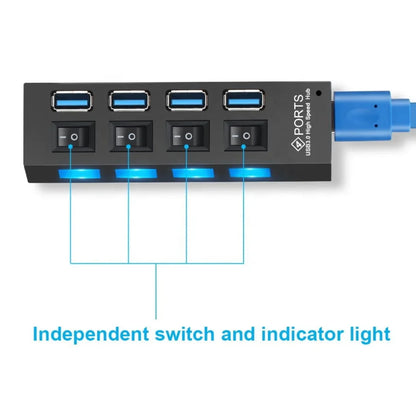 USB hub sa 4 porta sa nezavisnim prekidacima i plavim LED svetlima