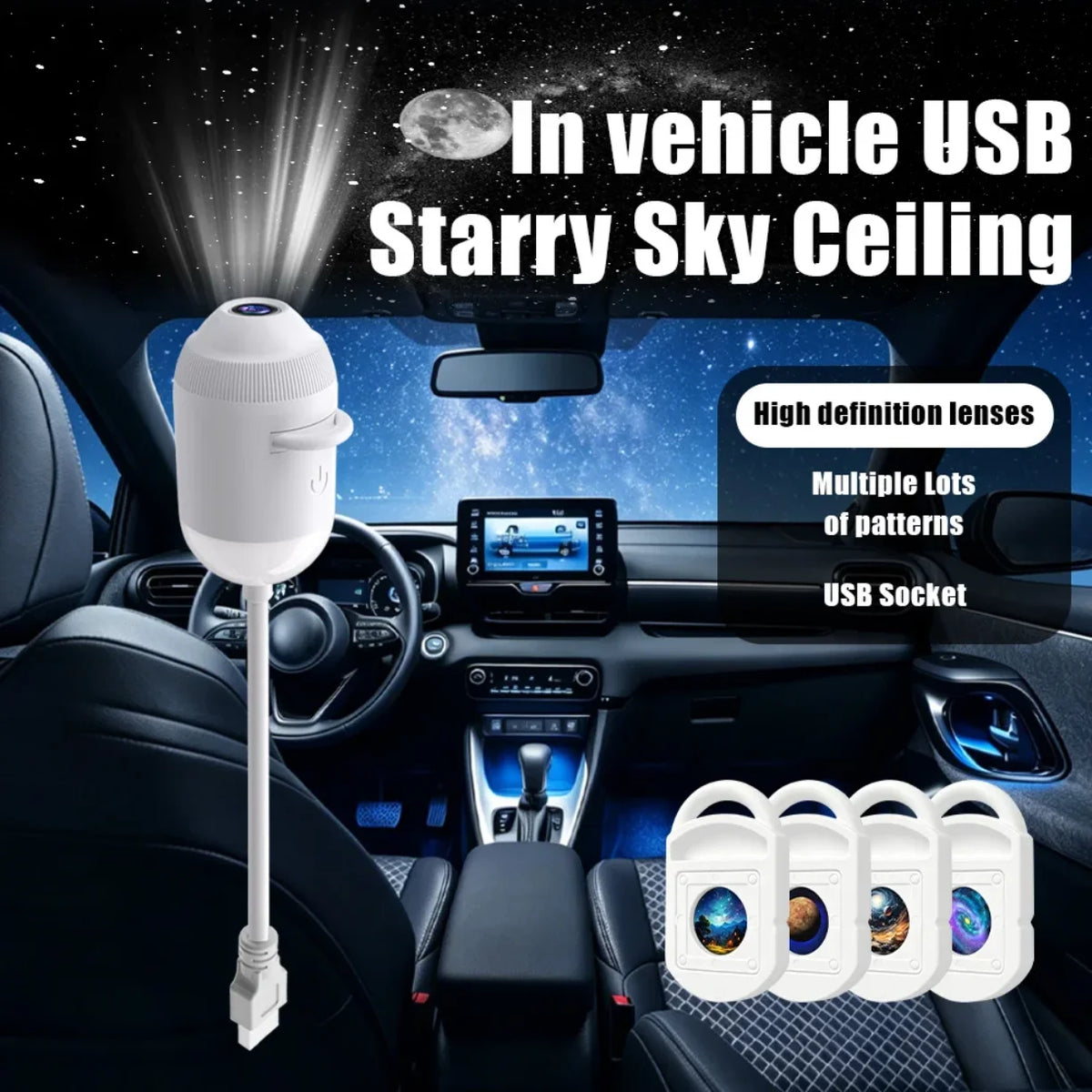 USB projektor zvezdanog neba za automobil