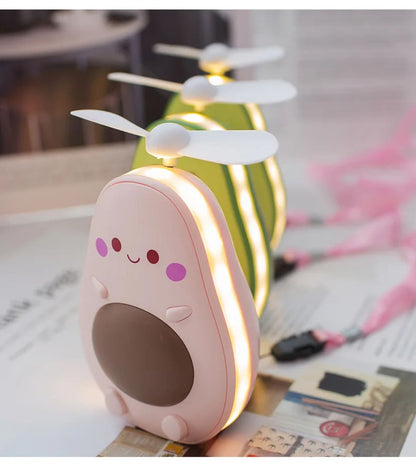 USB punjiva avokado lampica sa ventilatorom i LED svetlom