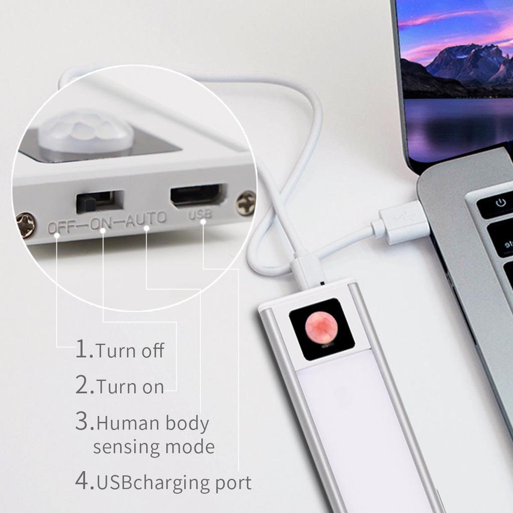 LED lampa sa senzorom pokreta sa USB portom i prekidacem OFF ON AUTO