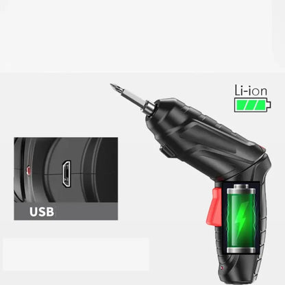Aku električni odvijač sa Li-ion baterijom i USB punjenjem.