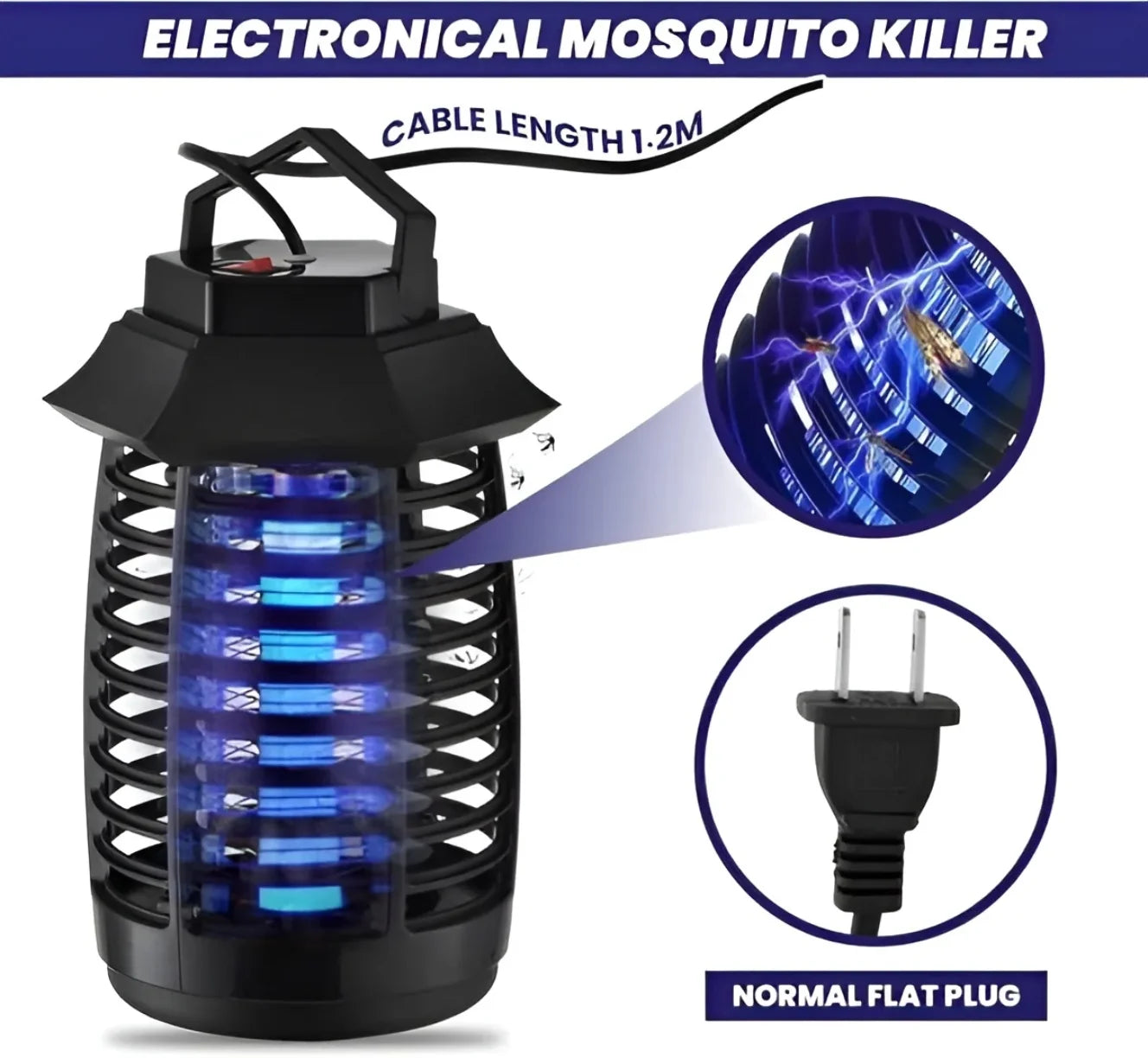 Elektricna UV lampa fenjer za komarce sa kablom duzine 1.2 m