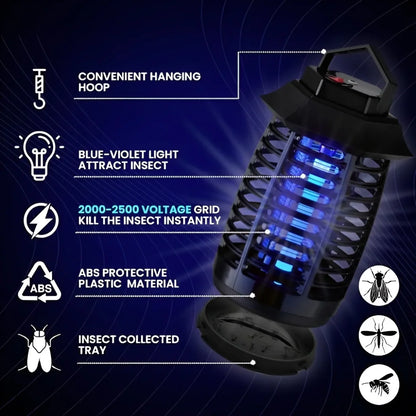Shema UV lampe fenjer sa oznacenim delovima i tacnom za insekte