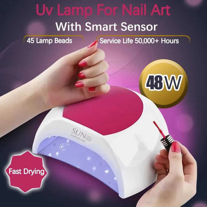 uv lamp for nail art smart senzor 48w brzo susenje