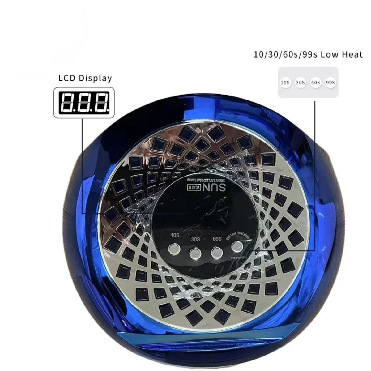 Gornji panel UV LED lampe za nokte sa LCD displejem i tajmerima 10 30 60 99s
