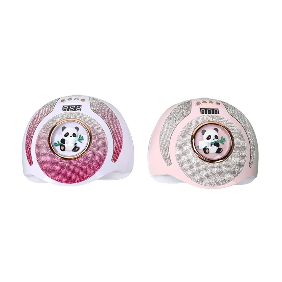 dve varijante uv led lampe za nokte panda roze i roze bele