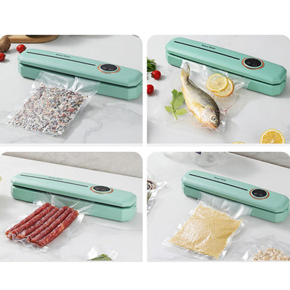 Vakum pakovanje razlicite hrane. Vakumirano meso, riba, zitarice. Ocuvanje svezine namirnica. Prakticna vakum pakerica za kuhinju.