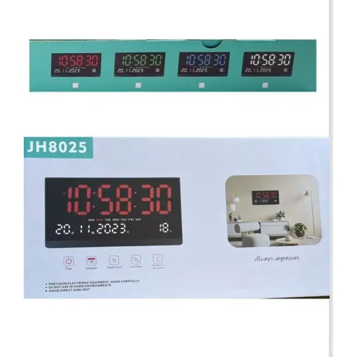 Pakovanje velikog digitalnog zidnog LED sata JH8025