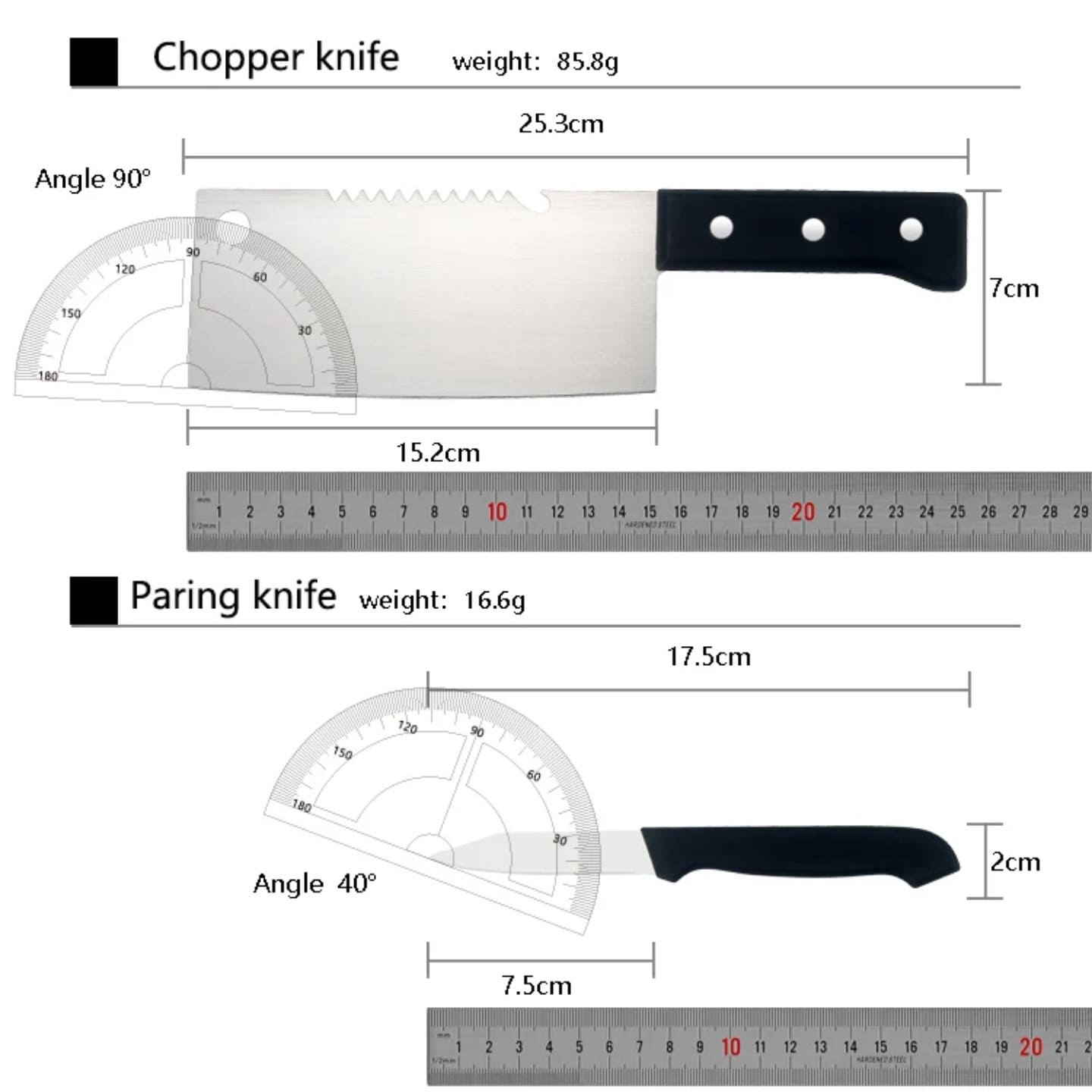 veliki kuhinjski noz seckalica od nerdjajuceg celika sa ergonomskom drskom dimenzije