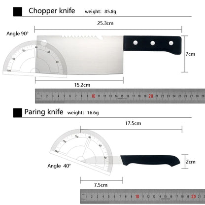 veliki kuhinjski noz seckalica od nerdjajuceg celika sa ergonomskom drskom dimenzije