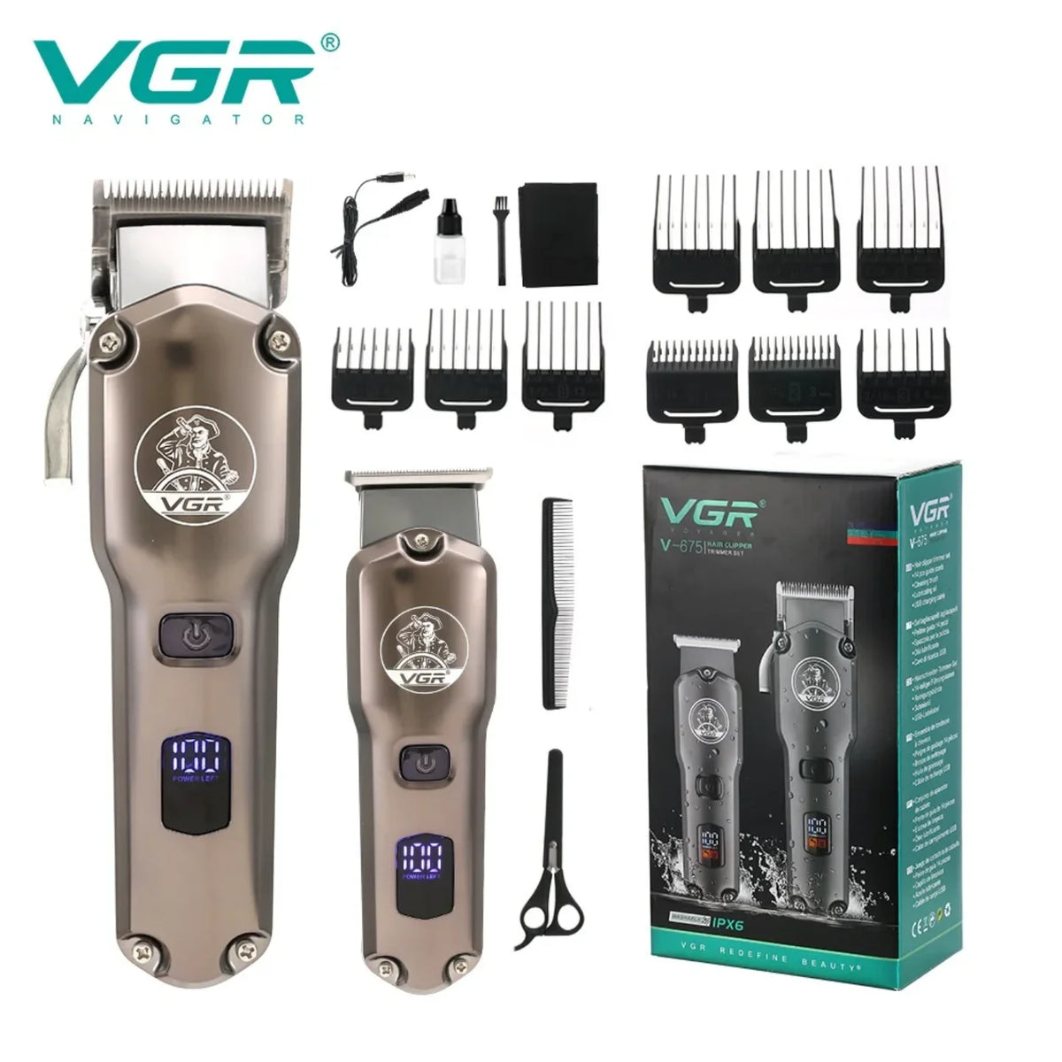 Komplet VGR V-675 masinica i trimer sa 9 nastavaka i priborom