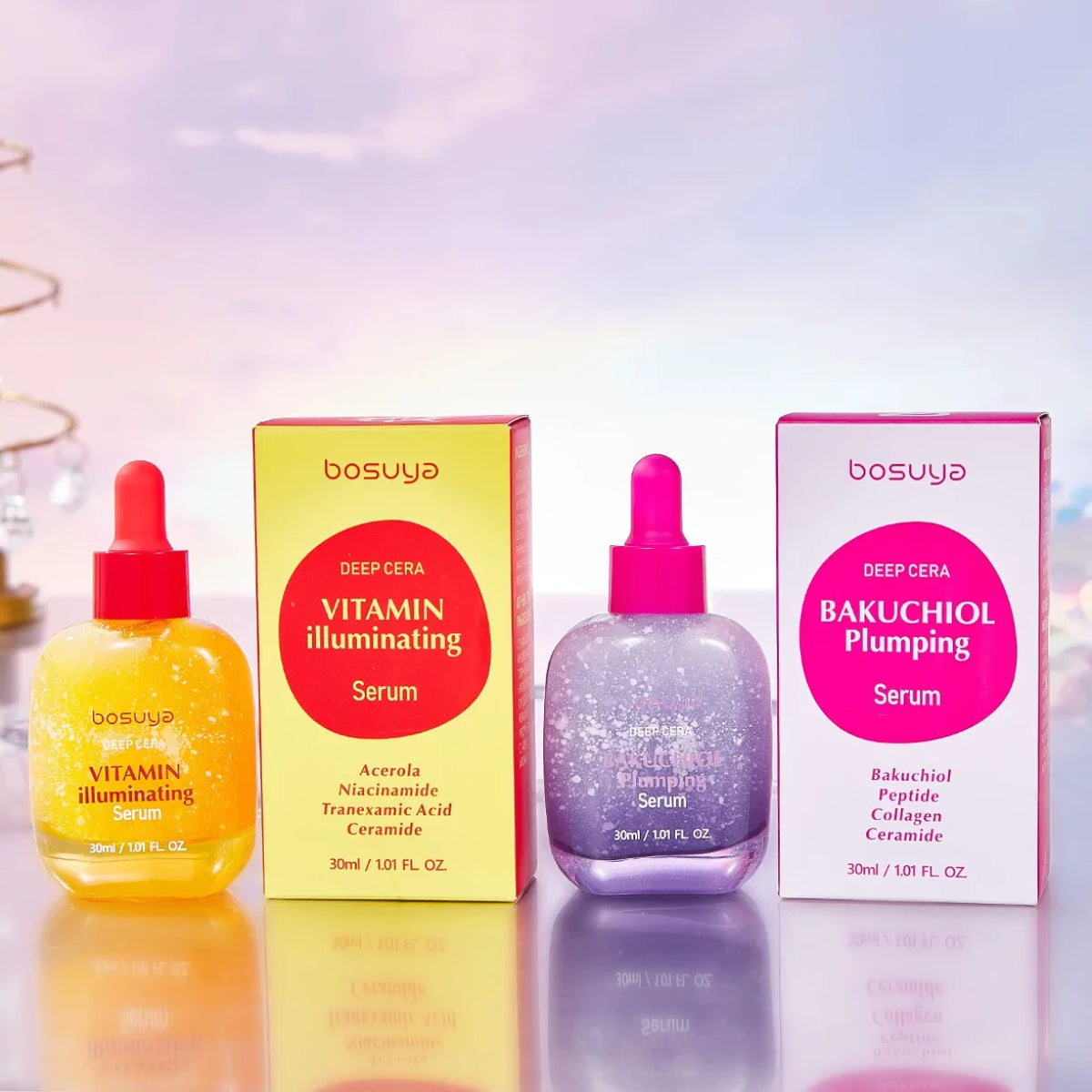vitamin illuminating i bakuciol plumping serumi za lice u setu