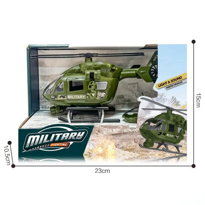 Vojni helikopter igracka u kutiji sa dimenzijama