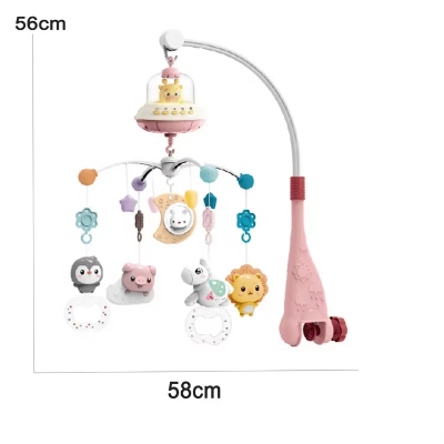 Vrteska za bebe i novorodjencad muzicki mobil za krevetac dimenzije 56x58cm iznad kreveca podesiva visina jednostavna montaza