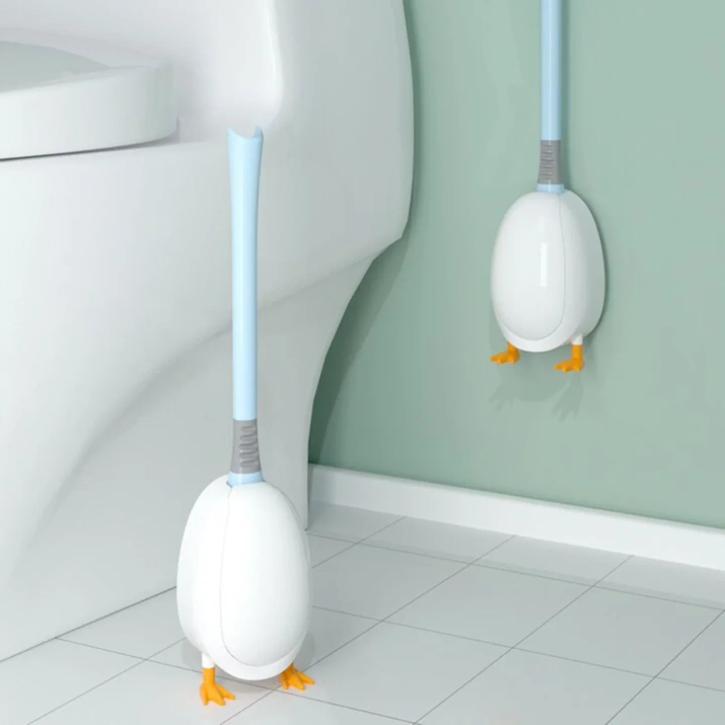 Wc cetka patkica sa stalkom koji stoji na podu i na zidu