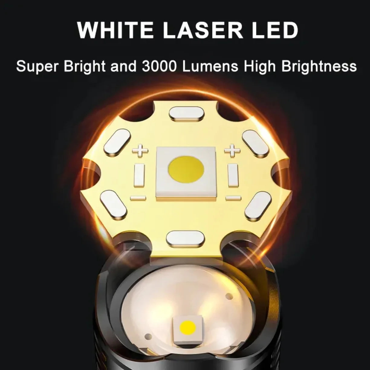 white laser led cip baterijske lampe sa 3000 lumena svetla