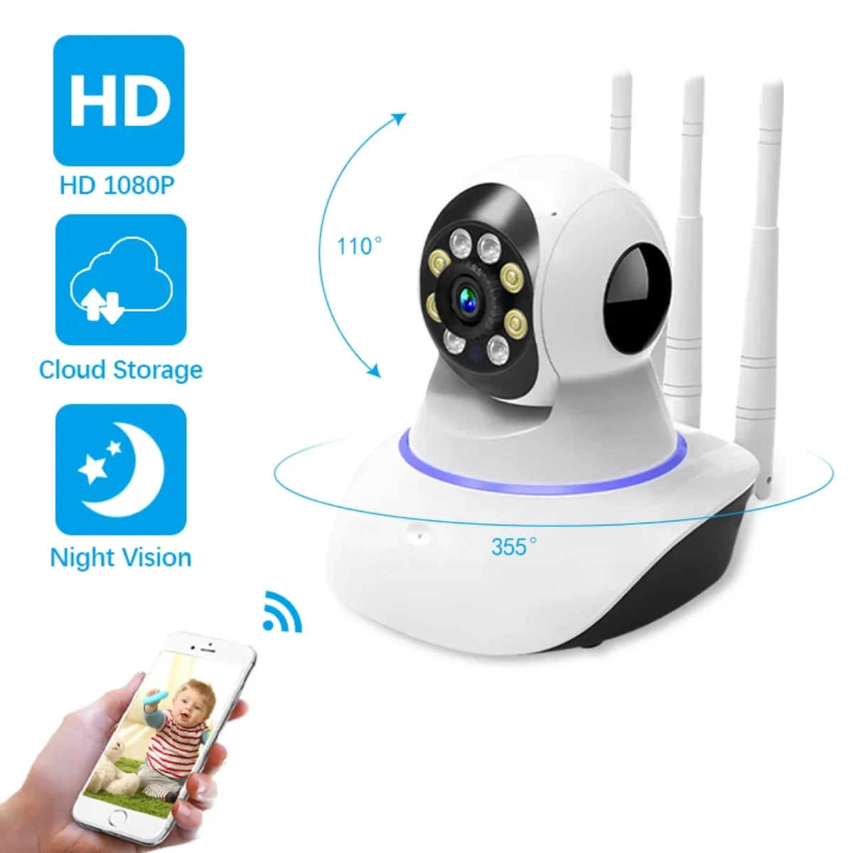 Wifi nadzorna kamera 1080p sa cloud memorijom i nocnim vidom