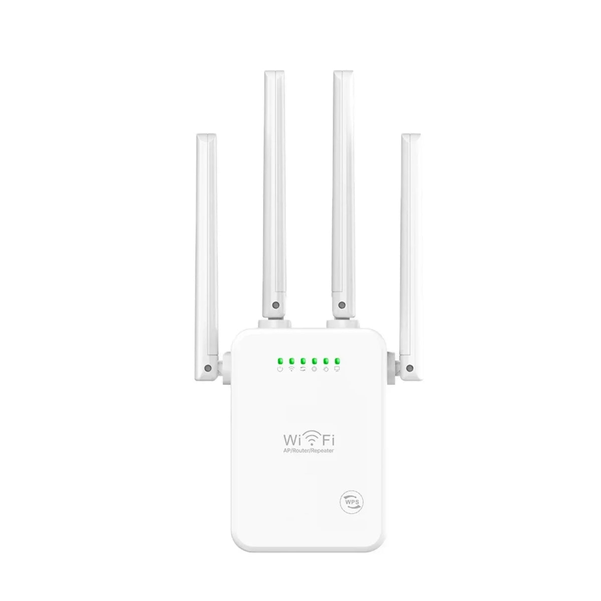 Beli WiFi pojacivac signala sa 4 antene i LED lampicama