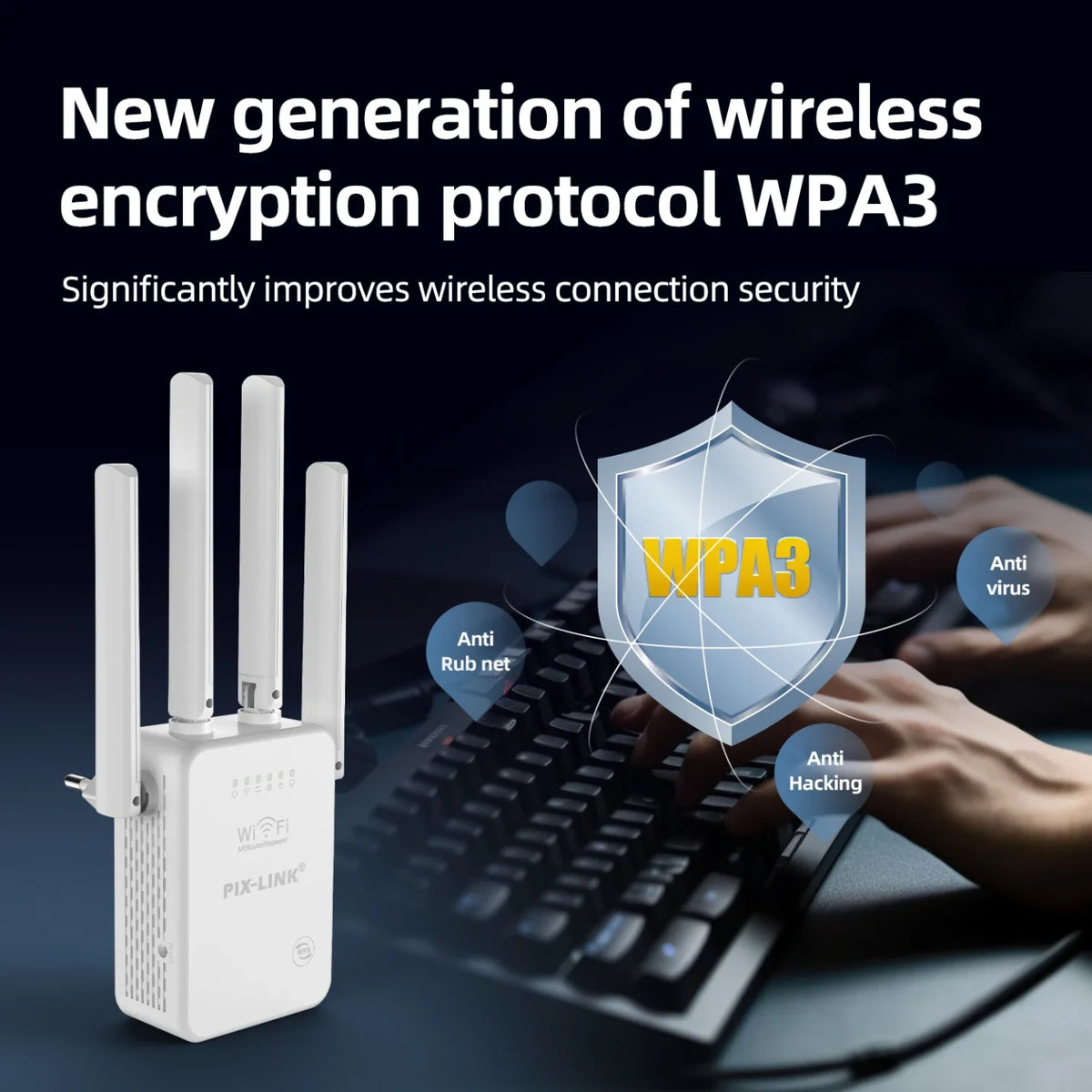 WiFi pojacivac signala sa WPA3 sigurnosnom zastitom