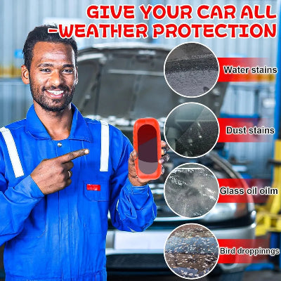 Zastita sofersajbne i automobilskog stakla od vodenih mrlja, prasine, uljnih naslaga i pticjeg izmeta. Sredstvo za ciscenje stakla za sve vremenske uslove.