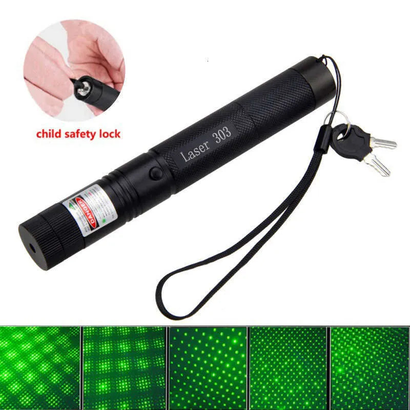 zeleni laser pokazivac 303 sa sigurnosnim kljucem i zastitom za bezbedno koriscenje