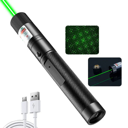 Zeleni laserski pokazivac snazan za prezentacije sastanke nastavu. Zeleni snop tackasti efekat punjivi laser.