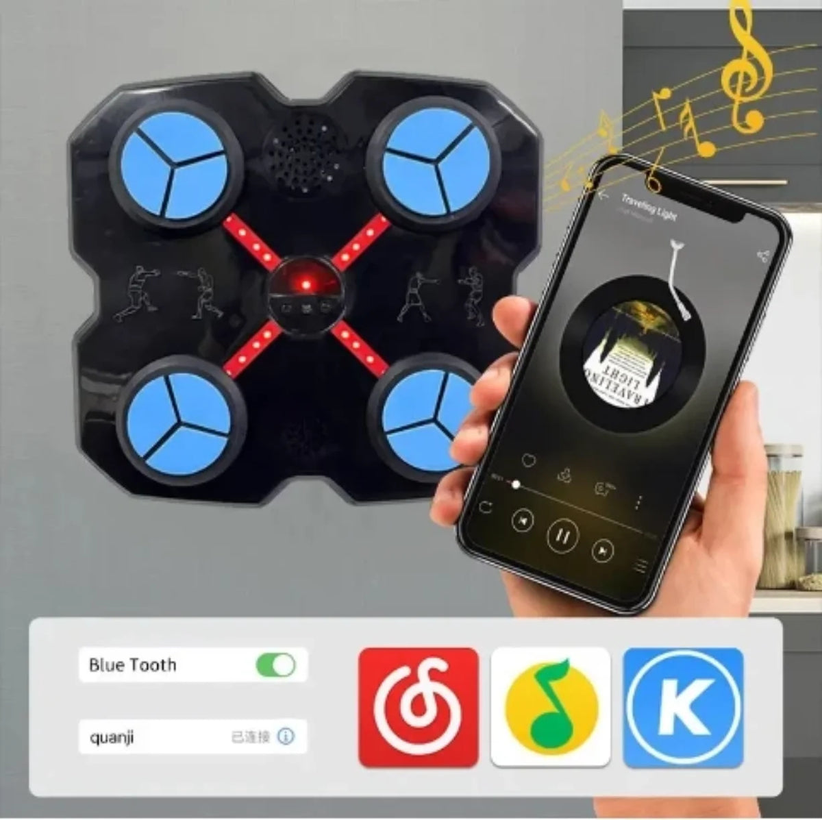 Zidna bokserska tabla povezana sa telefonom preko bluetooth veze